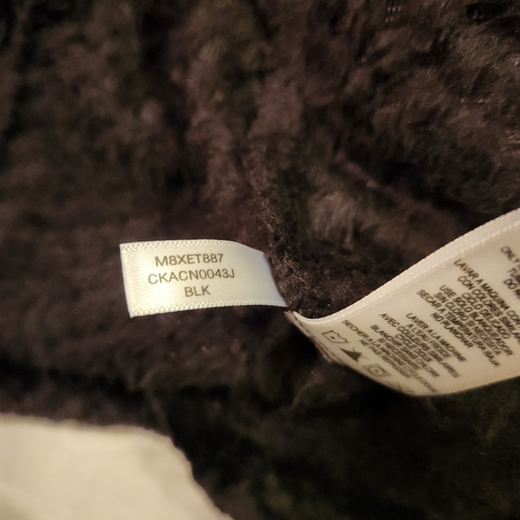 Calvin Klein Black Textured Jacket Plush women's size L EUC - Picture 12 of 13